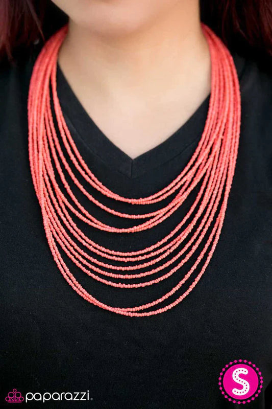 Paparazzi Necklace ~ A BEAD-iful Adventure - Orange