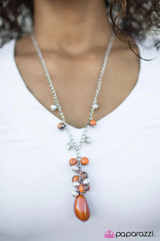 Paparazzi Necklace ~ Skyfall - Orange
