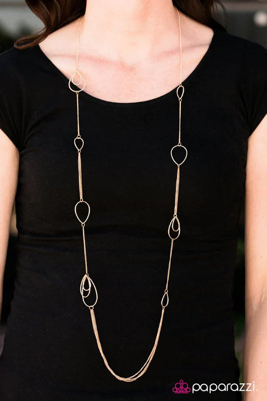 Paparazzi Necklace ~ Cheers To Tears - Gold