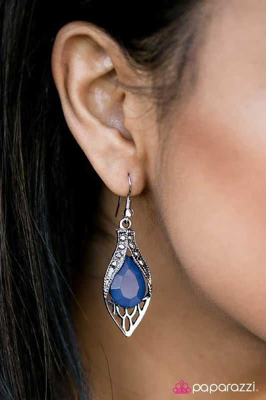 Paparazzi Earring ~ BRIGHT On Time - Blue