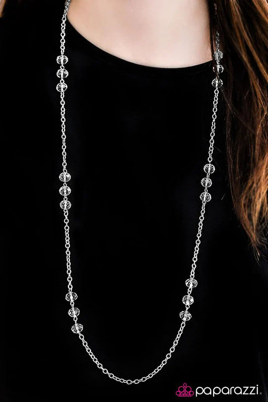 Paparazzi Necklace ~ Glitzy-est Of Them All - White