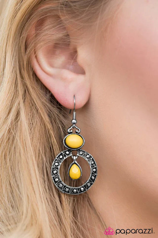 Paparazzi Earring ~ Together We Rise - Yellow