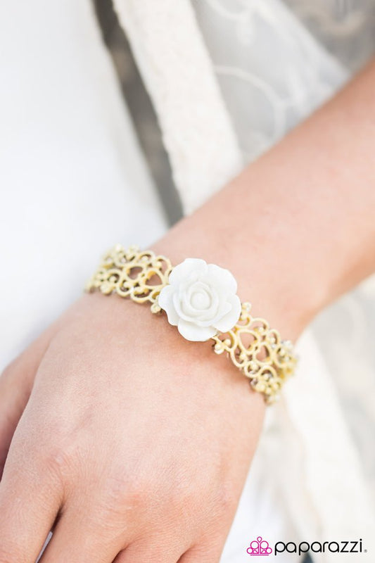 Paparazzi Bracelet ~ Wonderland Tea Party - Yellow