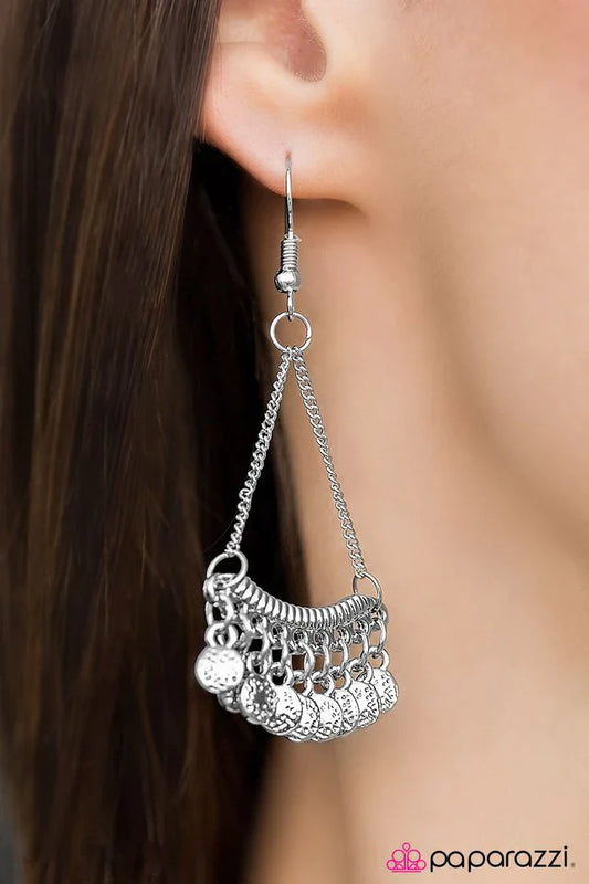 Paparazzi Earring ~ ROME Sweet ROME - Silver