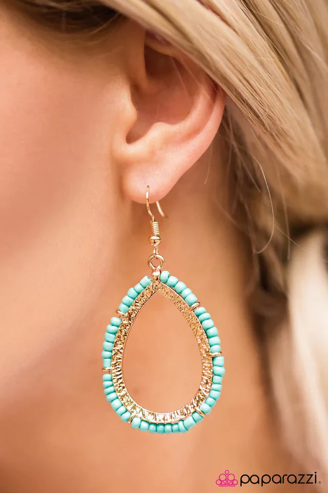 Paparazzi Earring ~ River Walk - Blue