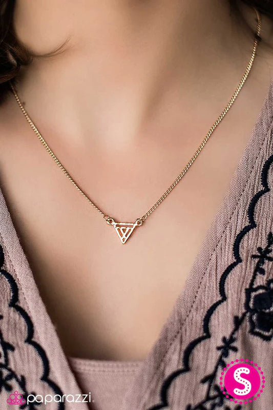 Paparazzi Necklace ~ Party At The Pyramids - Gold