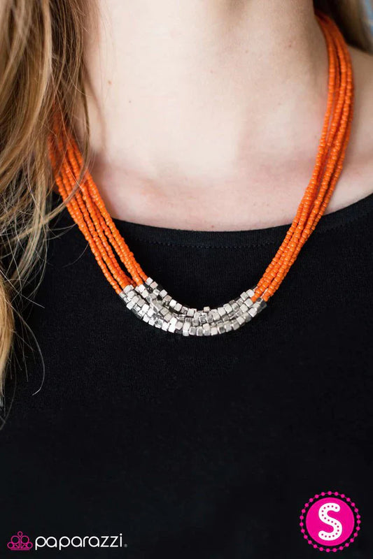 Paparazzi Necklace ~ Crash The Party - Orange