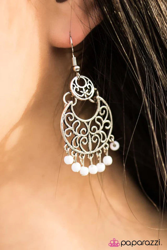 Paparazzi Earring ~ Fresh Breeze - White