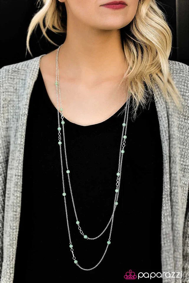 Paparazzi Necklace ~ All The Time In The World - Green