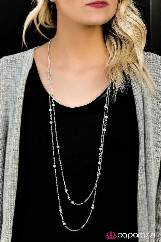 Paparazzi Necklace ~ All The Time In The World - Green