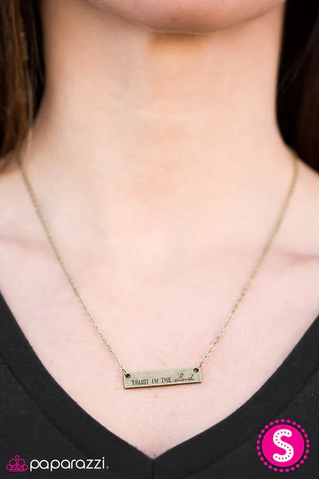 Paparazzi Necklace ~ Trust In The Lord - Brass