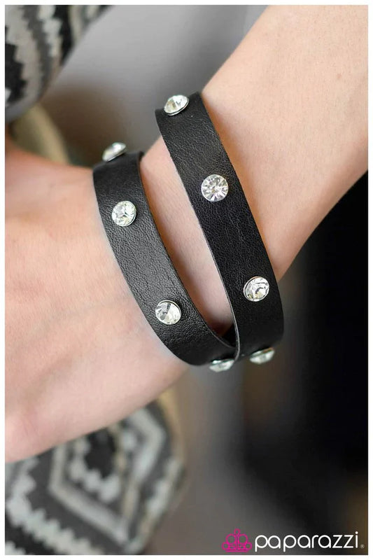 Paparazzi Bracelet ~ Glitz and Grunge - Black