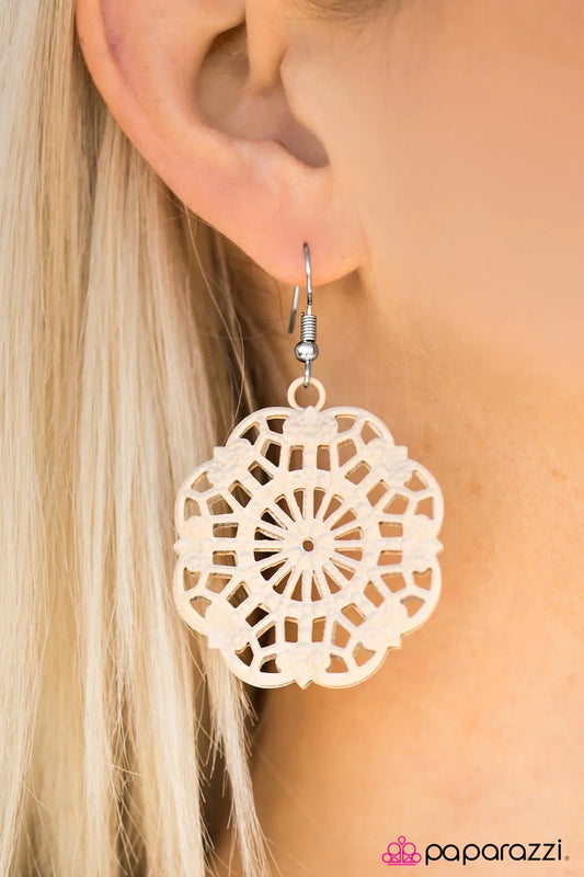 Paparazzi Earring ~ Carefree Carousel  - Brown