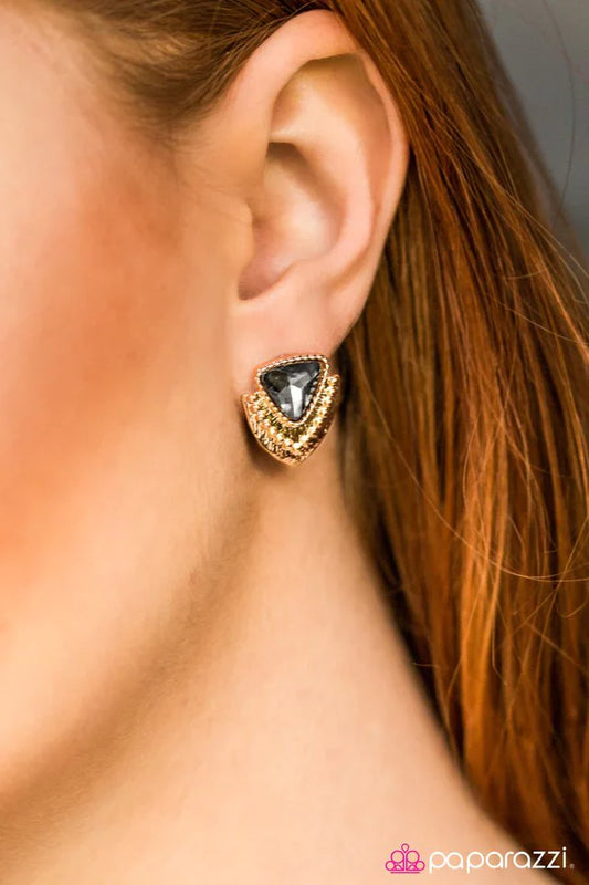 Paparazzi Earring ~ One REFINED Day - Gold