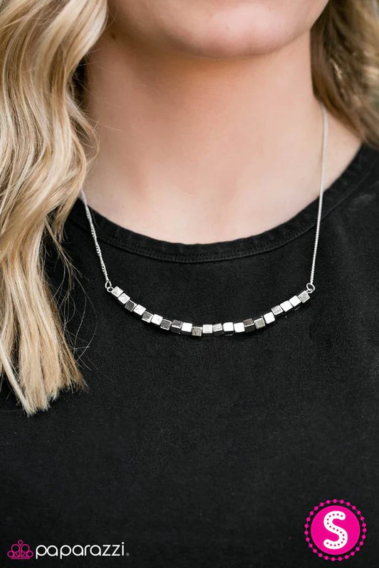 Paparazzi Necklace ~ Boombox Baby - Silver