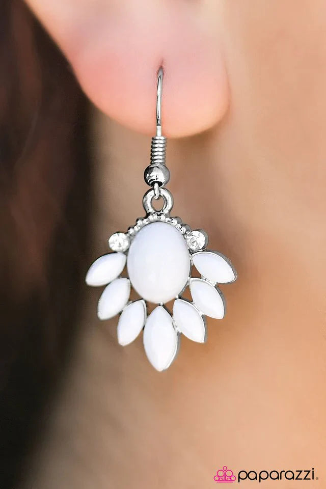 Paparazzi Earring ~ Demurely Demure - White