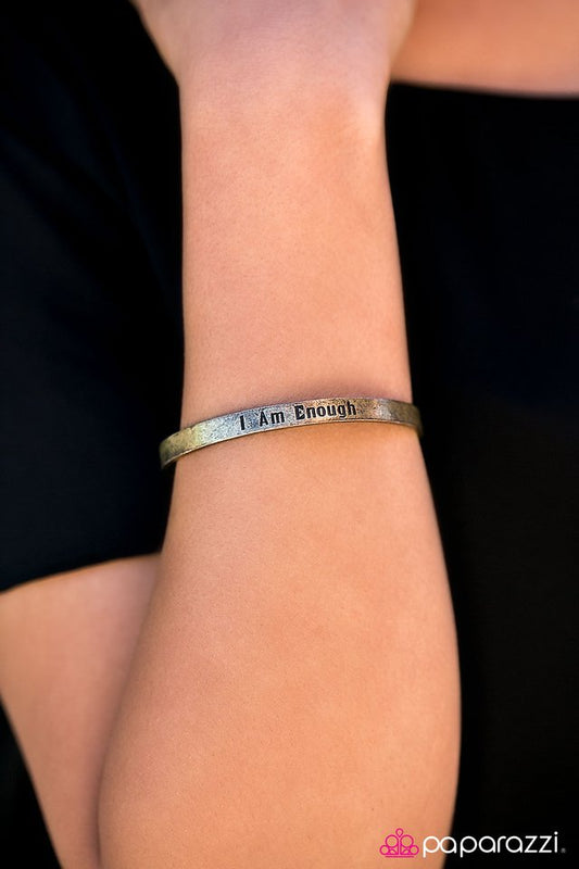 Paparazzi Bracelet ~ I Am Enough - Brass