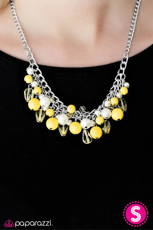Paparazzi Necklace ~ Vintage Vindication - Yellow
