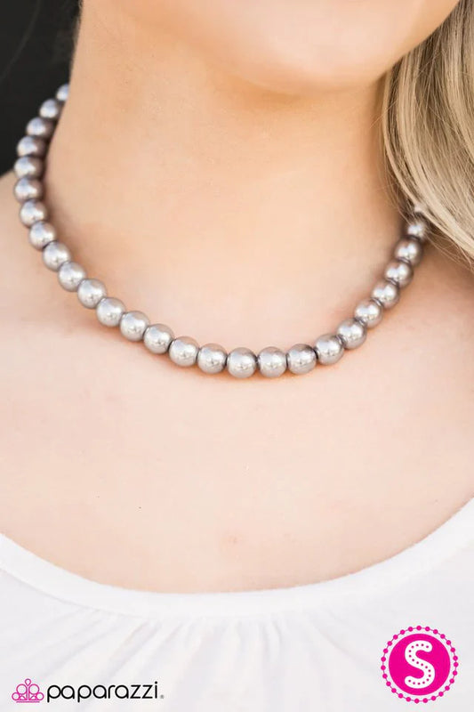Paparazzi Necklace ~ Not Your Mamas Pearls - Silver