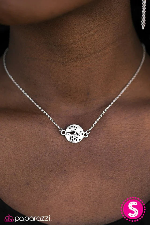 Paparazzi Necklace ~ Singing In A Sycamore Tree - Silver