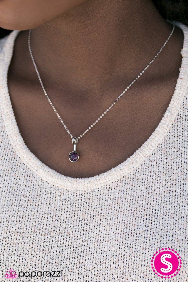 Paparazzi Necklace ~ Spark In The Dark - Purple