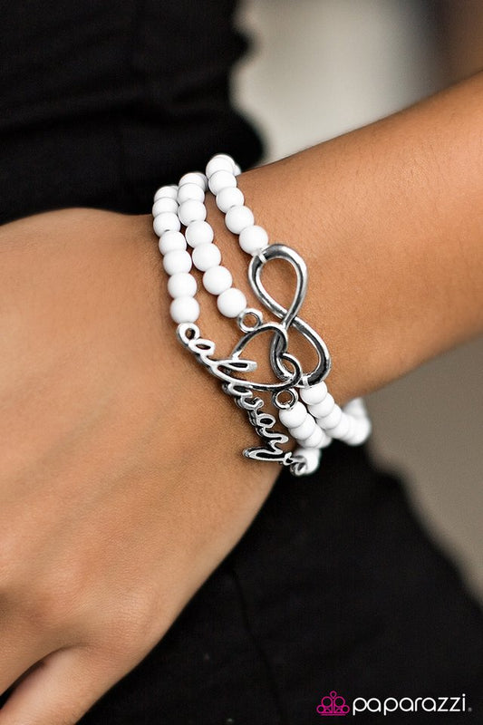 Paparazzi Bracelet ~ Forever In Fashion - White