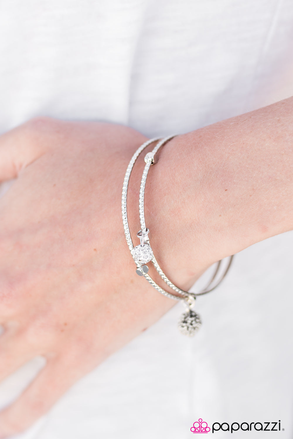 Paparazzi Bracelet ~ Oh My Omega - White