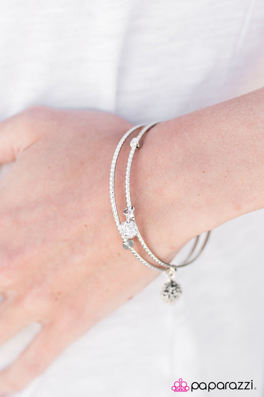 Paparazzi Bracelet ~ Oh My Omega - White