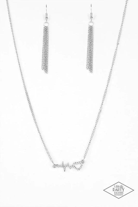 Paparazzi Necklace ~ HEARTBEAT Street - White