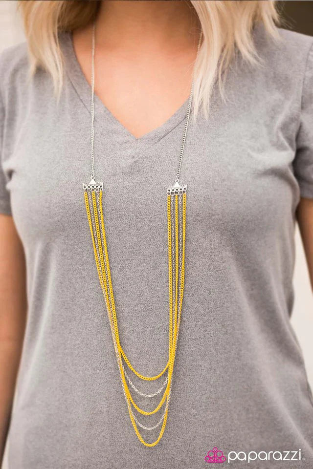 Paparazzi Necklace ~ The Rebel In Me - Yellow
