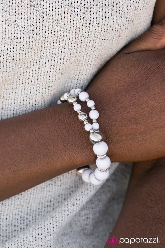 Paparazzi Bracelet ~ I Could Have Danced All Night - White