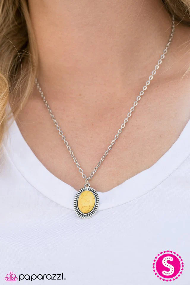 Paparazzi Necklace ~ Cast In SANDSTONE - Yellow