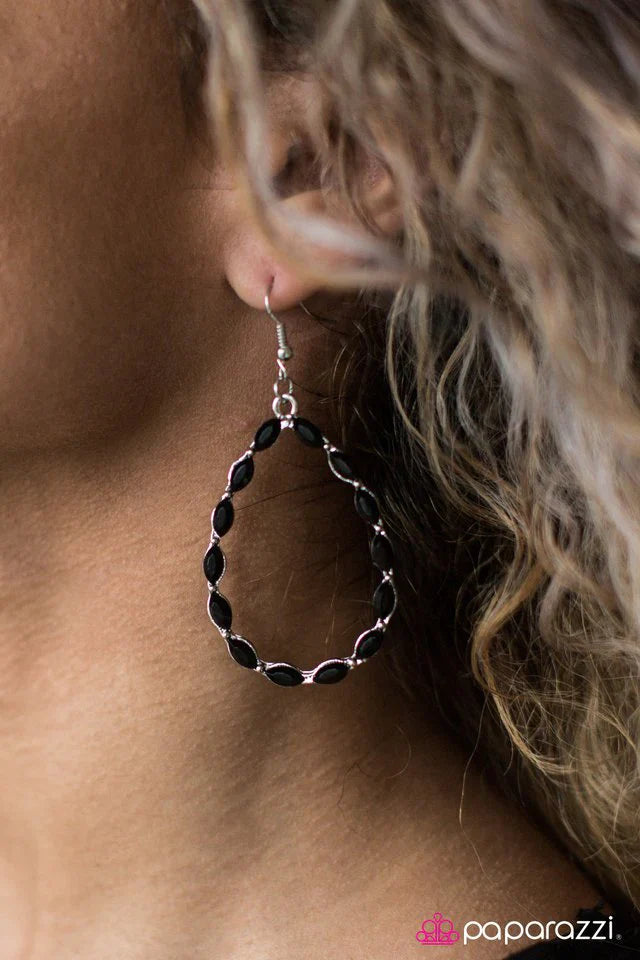 Paparazzi Earring ~ Sometimes, All You Need Is Color - Black
