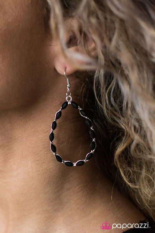 Paparazzi Earring ~ Sometimes, All You Need Is Color - Black