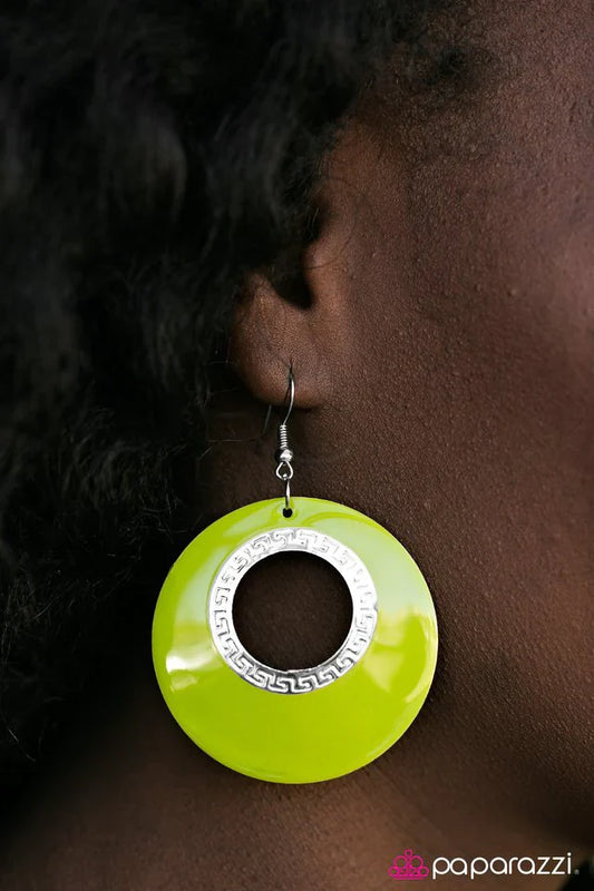 Paparazzi Earring ~ It Takes A Village - Green