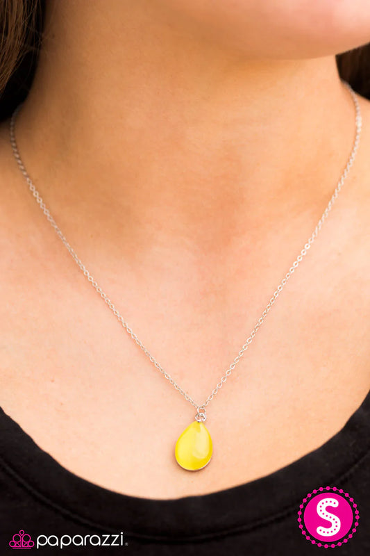 Paparazzi Necklace ~ All I Wanna DEW  - Yellow