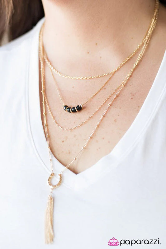 Paparazzi Necklace ~ Boot Scootin Boogie - Black