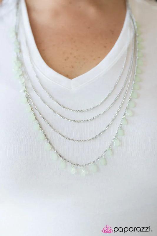 Paparazzi Necklace ~ Summer Showers - Green