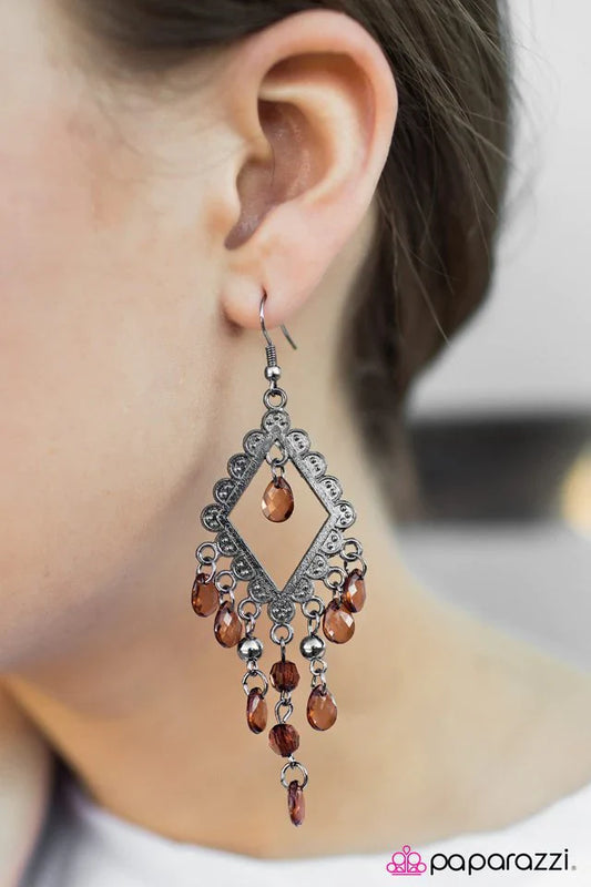 Paparazzi Earring ~ Kite Runner - Brown