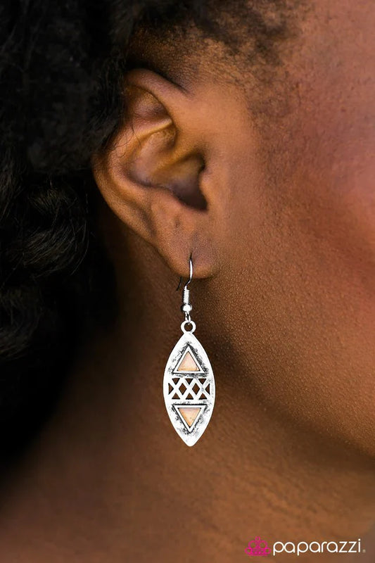 Paparazzi Earring ~ Beautifully Beastly - Brown