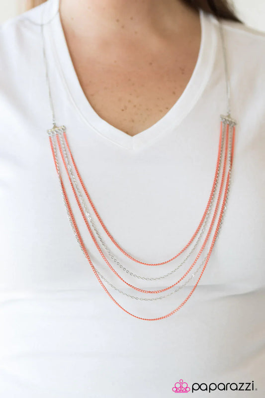 Paparazzi Necklace ~ The Rebel In Me - Orange