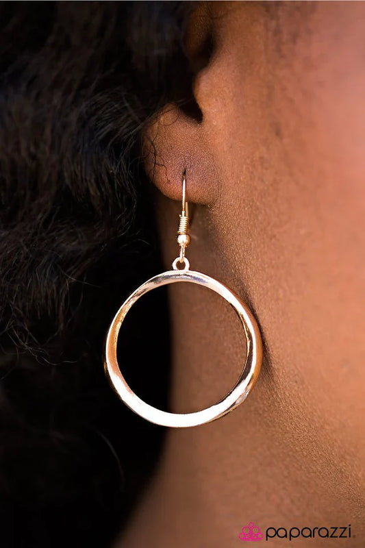 Paparazzi Earring ~ Whirlpool Wonder - Gold