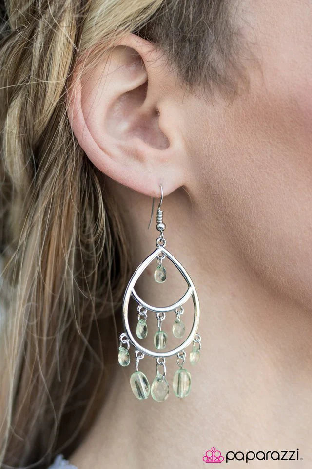 Paparazzi Earring ~ Sparkling Soiree - Green