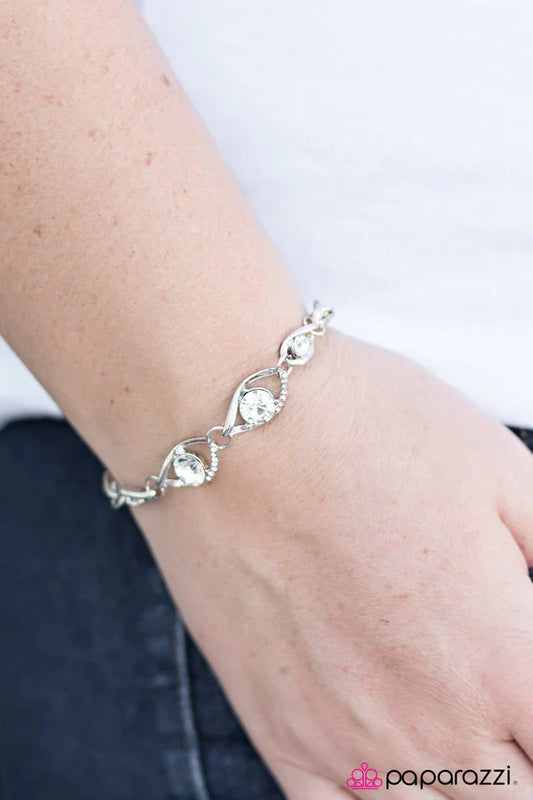 Paparazzi Bracelet ~ Rich is Rich - White