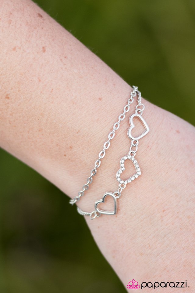 Paparazzi Bracelet ~ Love Is Everywhere - White