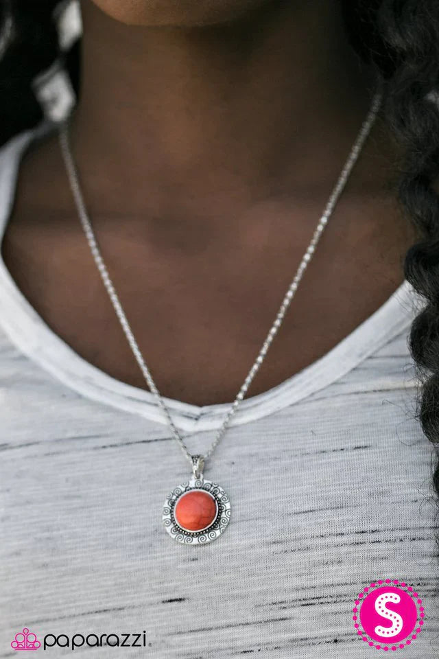 Paparazzi Necklace ~ Born To Roam - Orange