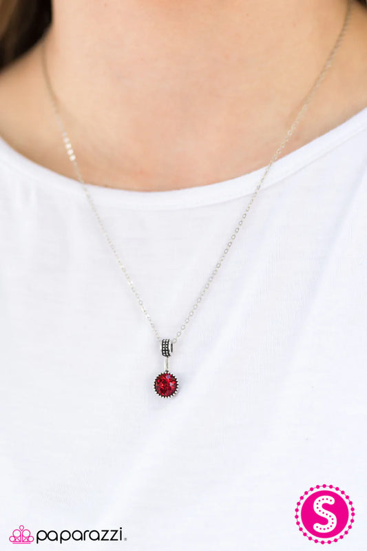Paparazzi Necklace ~ Spark In The Dark - Red
