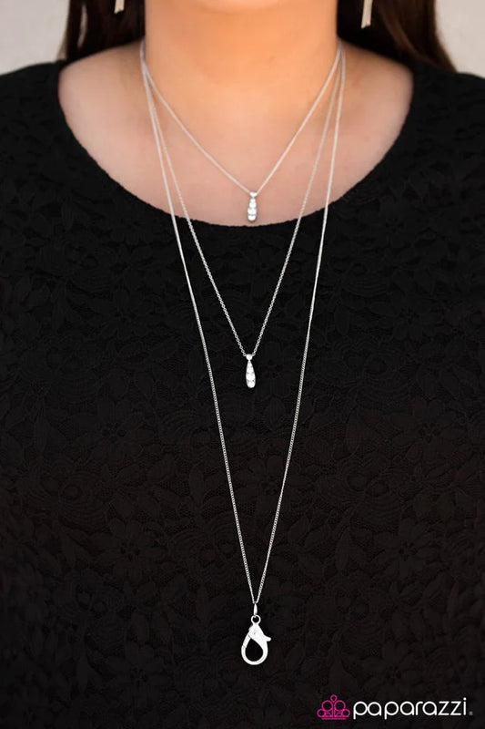 Paparazzi Necklace ~ You Gotta Climb - White