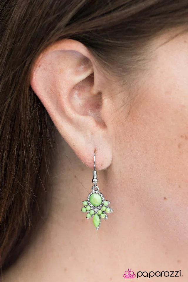 Paparazzi Earring ~ Palm Beach Party - Green