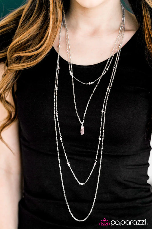 Paparazzi Necklace ~ Stay Fancy - Pink